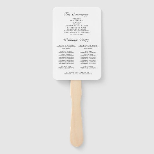 Éventail Programme moderne de mariage Eucalyptus Foliage (Dos)