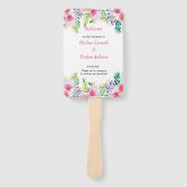 Éventail Programme moderne de mariage floral à l'aquarelle (Devant)