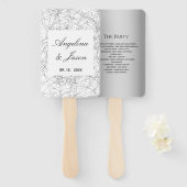 Éventail Programme moderne de mariage gris (Devant et derrière)