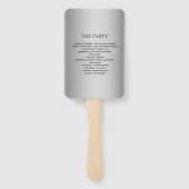 Éventail Programme moderne de mariage gris (Dos)