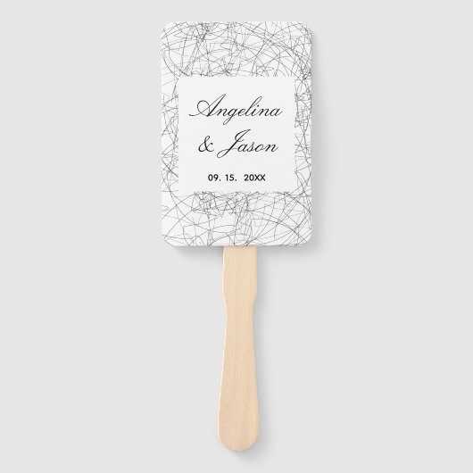 Éventail Programme moderne de mariage gris (Devant)