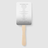 Éventail Programme moderne de mariage noir et blanc Ombre (Dos)