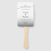 Éventail Programme moderne de mariage noir et blanc Ombre (Devant)