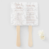 Éventail Programme moderne de mariage Rose en marbre or Scr (Devant et derrière)