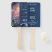 Éventail Programme moderne de nuit Sky Galaxy Blue Purple R (Devant et derrière)