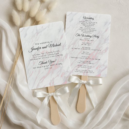 Éventail Programme Moderne Rose et Gris Marbre