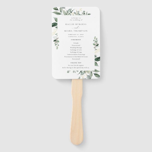 Éventail Programme naturel de mariage végétal (Devant)