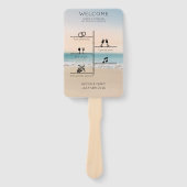 Éventail Programme photo de mariage moderne à la plage (Devant)