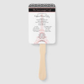 Éventail Programme Quinceanera Paris rose et noir (Devant)