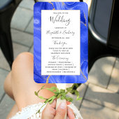 Éventail Programme Royal Blue Gold Agate Wedding