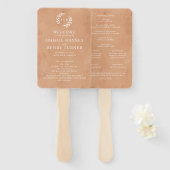 Éventail Programme Rustique de mariage aquarelle (Devant et derrière)