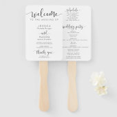 Éventail Programme Rustique de mariage de script - Programm (Devant et derrière)
