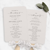 Éventail Programme simple de cérémonie de Mariage non blanc