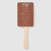 Éventail Programme simple de cérémonie des Mariages en terr (Devant)