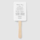 Éventail Programme simple de mariage botanique aquarelle (Dos)