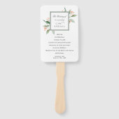 Éventail Programme simple de mariage botanique aquarelle (Devant)