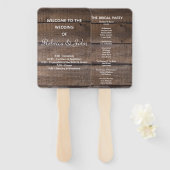 Éventail Programme simple de mariage rustique en bois Venti (Devant et derrière)