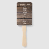 Éventail Programme simple de mariage rustique en bois Venti (Dos)