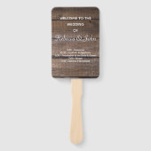 Éventail Programme simple de mariage rustique en bois Venti (Devant)