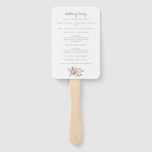 Éventail Programme simple Eucalyptus Floral de mariage (Dos)