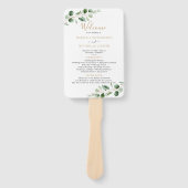 Éventail Programme simple Eucalyptus Greenery Gold Wedding (Devant)