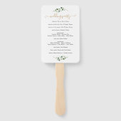 Éventail Programme simple Eucalyptus Greenery Gold Wedding (Dos)