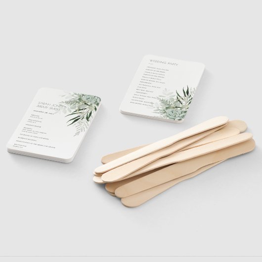 Éventail Programme Succulent de mariage de la fougère feuil (Non-assemblé)