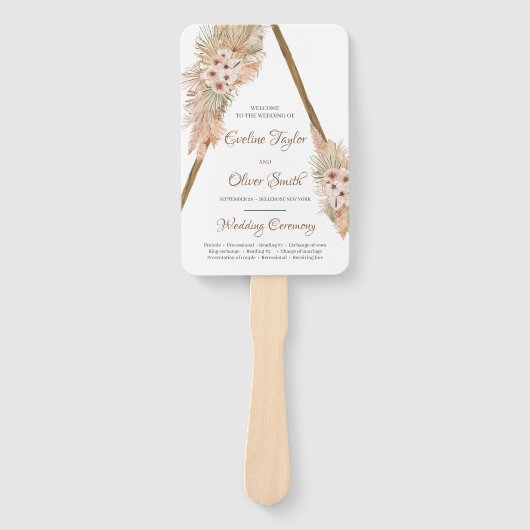 Éventail Programme tendance Palm Séché Pampas Grass Arche e (Devant)