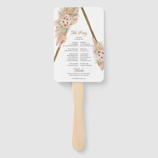 Éventail Programme tendance Palm Séché Pampas Grass Arche e (Dos)