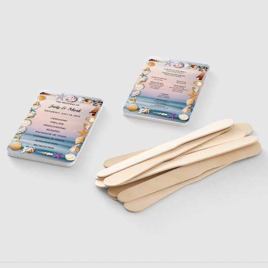 Éventail Programme Tropical De Mariage De Plage De Sable Et (Non-assemblé)