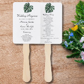 Éventail Programme Tropical Palm Leaf Monstera de mariage