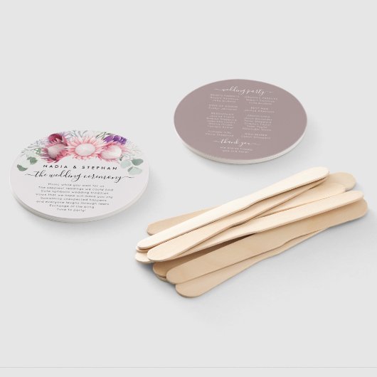 Éventail Programme Tropical Protea et Eucalyptus Wedding (Non-assemblé)