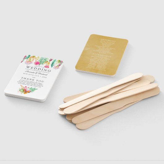 Éventail Programme Tropical Summer Beach Wedding (Non-assemblé)