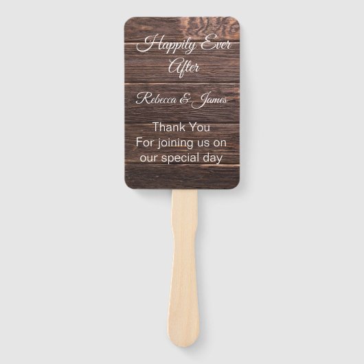 Éventail Programme unique de mariage de grange en bois rust (Devant)