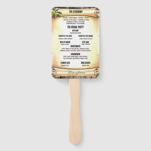 Éventail Programme unique de mariage des stylos à plumes et (Dos)