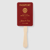 Éventail Programme unique de passeport pour mariage Red Des (Devant)