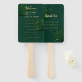 Éventail Programme vert d'or riche (Devant et derrière)