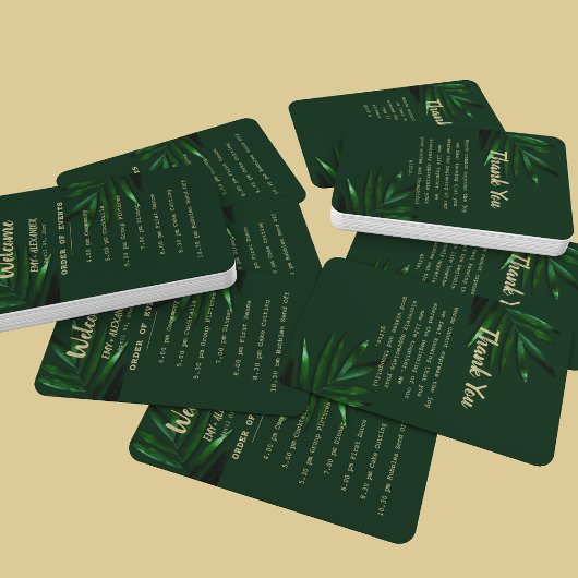 Éventail Programme vert d'or riche