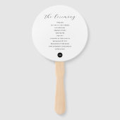 Éventail Programme vertical Mariage simple et moderne (Dos)