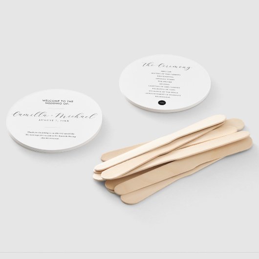 Éventail Programme vertical Mariage simple et moderne (Non-assemblé)