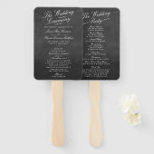 Éventail Programmes de collection de Mariages Chalkboard Fa (Devant et derrière)