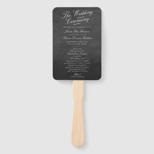 Éventail Programmes de collection de Mariages Chalkboard Fa (Devant)