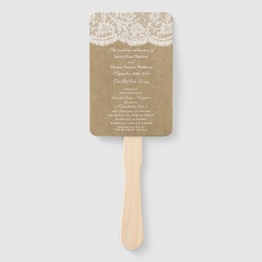 Éventail Programmes de collection de Mariages Kraft & Lace (Devant)