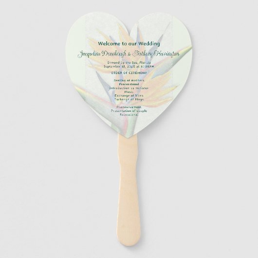 Éventail Programmes de fans Mariages pour les fleurs d'oise (Devant)