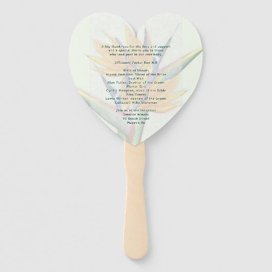 Éventail Programmes de fans Mariages pour les fleurs d'oise (Dos)