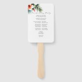 Éventail Programmes de mariage à l'aquarelle Hibiscus Tropi (Dos)