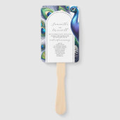 Éventail Programmes de mariage aquarelle Peacock (Devant)