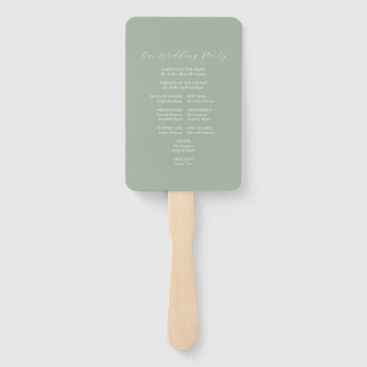 Éventail Programmes de mariage aquarelle Rosemary Greenery (Dos)