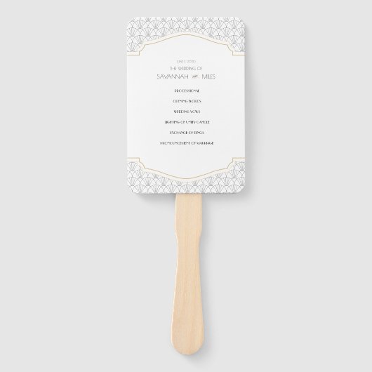 Éventail Programmes de mariage Art Déco Frame (Devant)