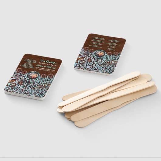 Éventail programmes de mariage campagnard de l'Ouest brun t (Non-assemblé)